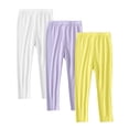 thumbnail image 1 of ZACPNCV 3 Pack Girls Basic Leggings Cotton Baby Girls Leggings Soft Footless Stretchy Tights Pants White 4-5 Years, 1 of 9