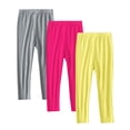 thumbnail image 1 of ZACPNCV 3 Pack Girls Leggings Ankle Length Cotton Leggings Comfortable Stretchy Footless Tights Soft Pants for Kids Yellow 8-9 Years, 1 of 9