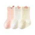 thumbnail image 1 of ZACPNCV 3 Pairs Girls Socks Kids Pink Crew Athletic Socks with Ruffle for Kids Pink 1-3 Years, 1 of 4