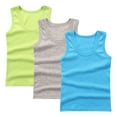 thumbnail image 1 of ZACPNCV 3PC Girls Tank Tops Cotton Sleeveless Undershirt Tank Tops Basic Shirts for Girls Kids Dancewear Dark Blue 4-5 Years, 1 of 4