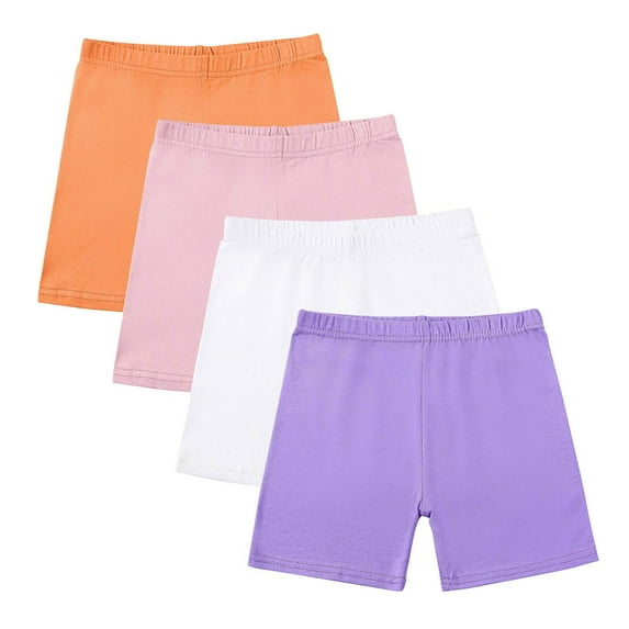 ZACPNCV 4 Pack Girls Shorts Cotton Cartwheel Shorts for Girls Biker Bermuda Under Kids Clothes Multicolor 13-14 Years