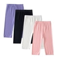 thumbnail image 1 of ZACPNCV 4 Pieces Girls Capris Leggings Cotton Cropped Leggings School Uniform Pants for Girls Multicolor 12-13 Years, 1 of 9
