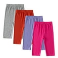 thumbnail image 1 of ZACPNCV 4 Pieces Girls Capris Leggings Cotton Cropped Leggings School Uniform Pants for Girls Multicolor 4-5 Years, 1 of 9