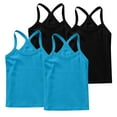 thumbnail image 1 of ZACPNCV 4 Pieces Girls Dance Tank Tops Racerback Camisole Undershirts Spaghetti Strap Camis Dance Clothes Tank Tops for Girls Black 6-7 Years, 1 of 7