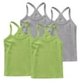 thumbnail image 1 of ZACPNCV 4 Pieces Girls Dance Tank Tops Racerback Camisole Undershirts Spaghetti Strap Camis Dance Clothes Tank Tops for Girls Gray 3-4 Years, 1 of 7