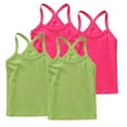 thumbnail image 1 of ZACPNCV 4 Pieces Girls Dance Tank Tops Racerback Camisole Undershirts Spaghetti Strap Camis Dance Clothes Tank Tops for Girls Hot Pink 6-7 Years, 1 of 7