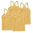 thumbnail image 1 of ZACPNCV 4 Pieces Girls Dance Tank Tops Racerback Camisole Undershirts Spaghetti Strap Camis Dance Clothes Tank Tops for Girls Yellow 6-7 Years, 1 of 7