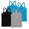 thumbnail image 1 of ZACPNCV 4 Pieces Girls Tank Top Sleeveless Racer Back Top Camisole Cami Undershirts Gray 4-5 Years, 1 of 7