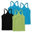 thumbnail image 1 of ZACPNCV 4 Pieces Girls Tank Top Sleeveless Racer Back Top Camisole Cami Undershirts Green 8-9 Years, 1 of 7