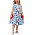thumbnail image 1 of ZACPNCV 4th of July Toddler Girl Outfit Fourth of July USA Dress Kids Little Girl Independence Day Clothes Blue 13-14 Years, 1 of 7
