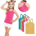 thumbnail image 1 of ZACPNCV 5 Pack Girls Dance Tank Tops Racerback Camisole Spaghetti Strap Camis Sleeveless Undershirts Ballet Gymnastics Wear Hot Pink 10-11 Years, 1 of 9