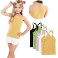 thumbnail image 1 of ZACPNCV 5 Pack Girls Dance Tank Tops Racerback Camisole Undershirts Summer Spaghetti Strap Sleeveless Crop Tops for Boys Dress Clothes Yellow 2-3 Years, 1 of 9