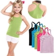 thumbnail image 1 of ZACPNCV 5PC Girls Dance Tank Tops Racerback Camisole Undershirts Summer Spaghetti Strap Sleeveless Crop Tops for Active Workout Tanks Pink 12-13 Years, 1 of 8