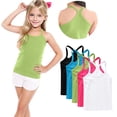 thumbnail image 1 of ZACPNCV 5PC Girls Dance Tank Tops Racerback Camisole Undershirts Summer Spaghetti Strap Sleeveless Crop Tops for Active Workout Tanks White 10-11 Years, 1 of 9