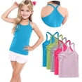 thumbnail image 1 of ZACPNCV 5PC Girls Dance Tank Tops Racerback Camisole Undershirts Summer Spaghetti Strap Sleeveless Crop Tops for Active Workout Tanks Pink 8-9 Years, 1 of 9