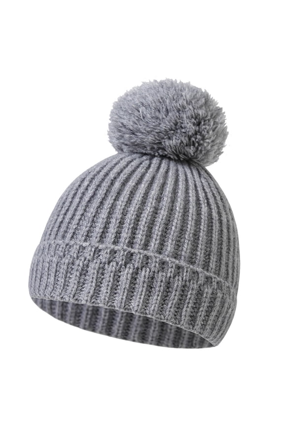 Baby Beanie Hat Infant Newborn Toddler Winter Warm Knit Cap Winter Warm Hat Gray 0-12 Months