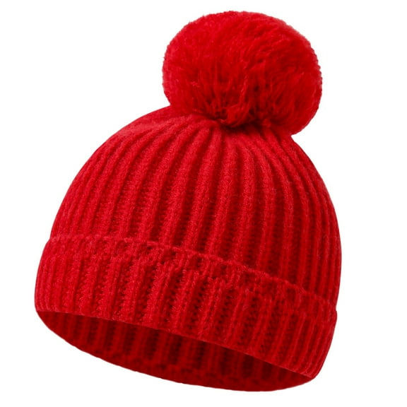 ZACPNCV Baby Beanie Hat Infant Newborn Toddler Winter Warm Knit Cap Winter Warm Hat Red 0-12 Months