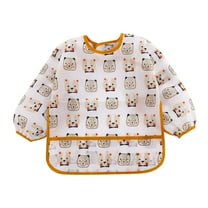 ZACPNCV Baby Bibs for Eating - Waterproof Baby Eating Smock Bib - Long Sleeve Bib for Babies Pink 1-3 Years