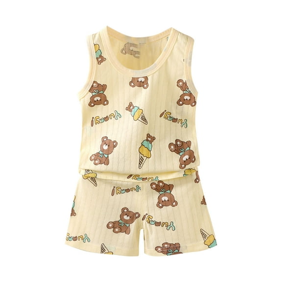 ZACPNCV Baby Boy Summer Clothes Striped Tank Tops Camisoles and Shorts Newborn Boys Spring Summer Outfit Multicolor 1-2 Years