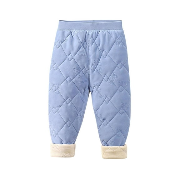ZACPNCV Baby Boys Girls Elastic Windproof Down Pants Lightweight Warm Snow Pants Blue 13-14 Years
