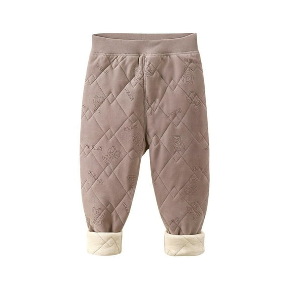 ZACPNCV Baby Boys Girls Elastic Windproof Down Pants Lightweight Warm Snow Pants Coffee 13-14 Years
