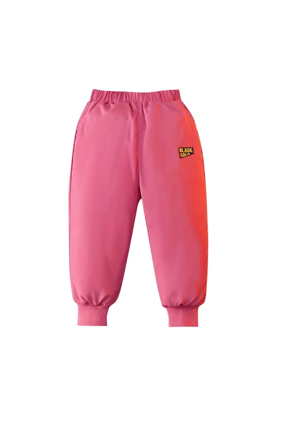 Baby Boys Girls Elastic Windproof Down Pants Lightweight Warm Snow Pants Hot Pink 3-4 Years