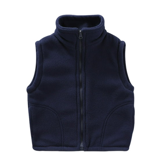 ZACPNCV Baby Boys Polar Fleece Sleeveless Jacket Outerwear Vests Dark Blue 7-8 Years