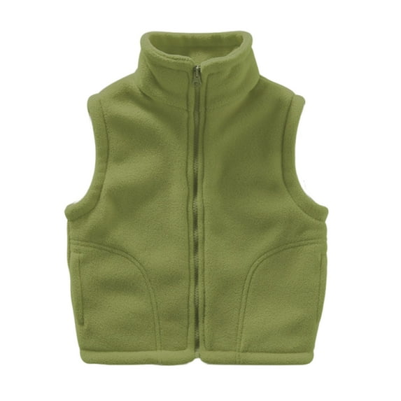 ZACPNCV Baby Boys Polar Fleece Sleeveless Jacket Outerwear Vests Green 12-13 Years