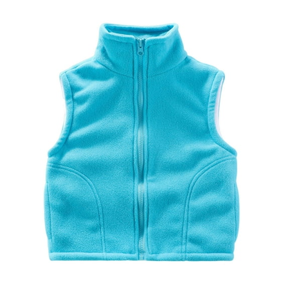 ZACPNCV Baby Boys Polar Fleece Sleeveless Jacket Outerwear Vests Light Blue 5-6 Years