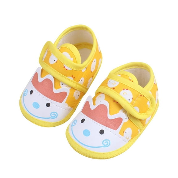 ZACPNCV Baby First Walking Shoes Boys Girls Infant Sneakers Crib Shoes Breathable Lightweight Slip On Shoes Yellow 0-3 Months