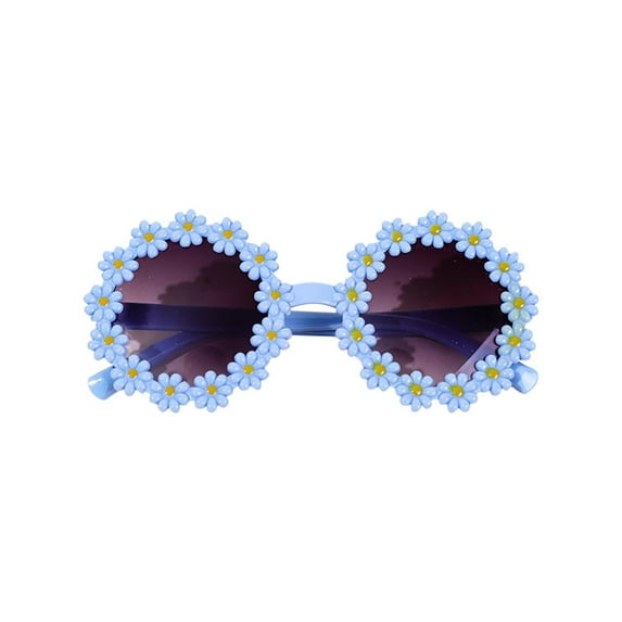 ZACPNCV Baby Flower Sunglasses Girls Polarized Sunglasses Flexible Bendable Newborn UV400 Sunglasses Blue 2-12 Years