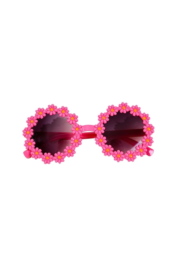 Baby Flower Sunglasses Girls Polarized Sunglasses Flexible Bendable Newborn UV400 Sunglasses Hot Pink 2-12 Years
