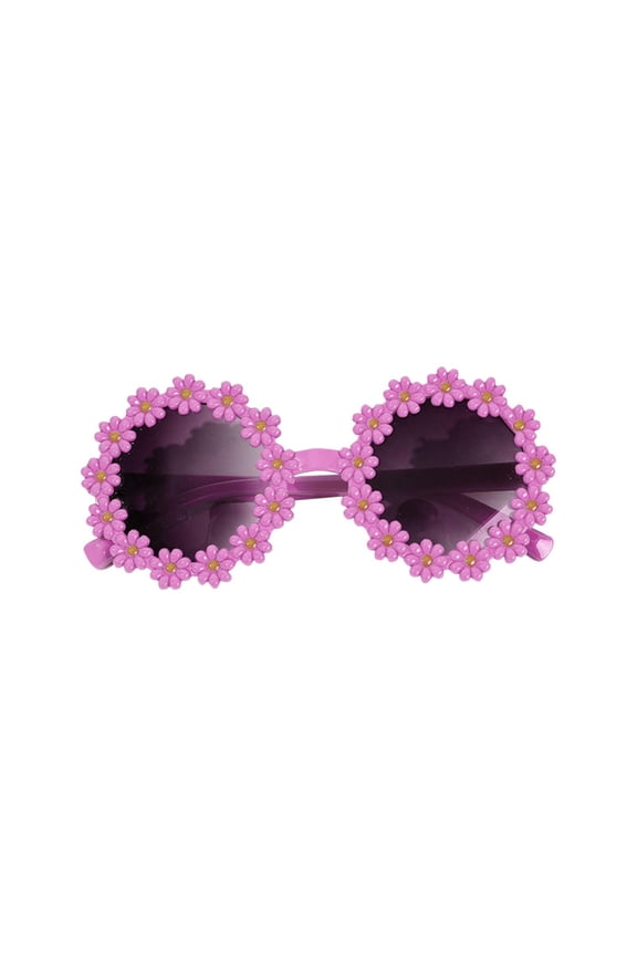Baby Flower Sunglasses Girls Polarized Sunglasses Flexible Bendable Newborn UV400 Sunglasses Purple 2-12 Years