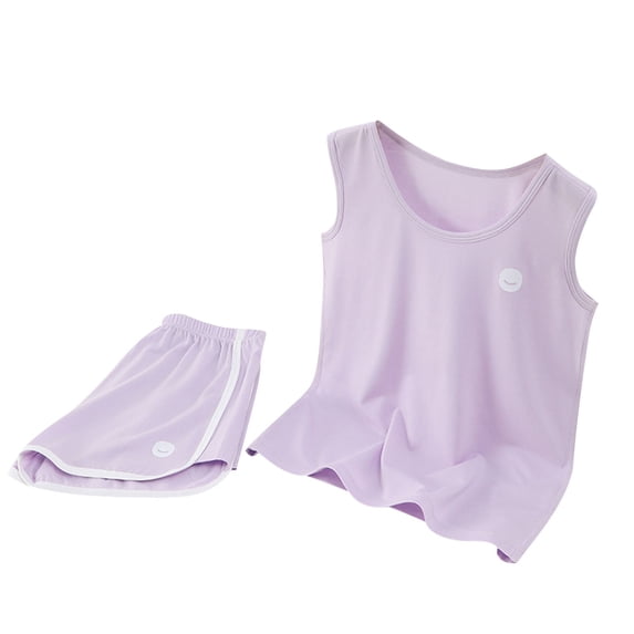 ZACPNCV Baby Girl Clothes Toddler Girl Summer Outfits Sleeveless Tank Top and Shorts Set Little Girl Clothes 13-14 Years