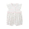thumbnail image 1 of ZACPNCV Baby Girl Romper Cute Cartoon Printed Short Sleeve One-Piece Romper Infant Summer Clothes Cotton Jumpsuit White 18-24 Months, 1 of 3