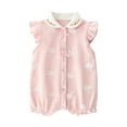 thumbnail image 1 of ZACPNCV Baby Girl Romper Short Sleeve Baby Bodysuit Pleated Romper Jumpsuit Infant Girl Clothes Pink 6-9 Months, 1 of 3