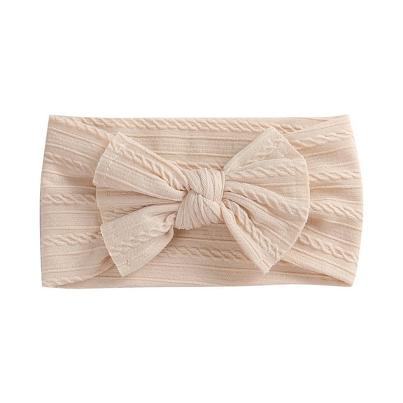 ZACPNCV Baby Headband Newborn Infant Toddler Nylon Hairbands Cute Soft Beanie Headwrap Hair Accessories Beige Free Size