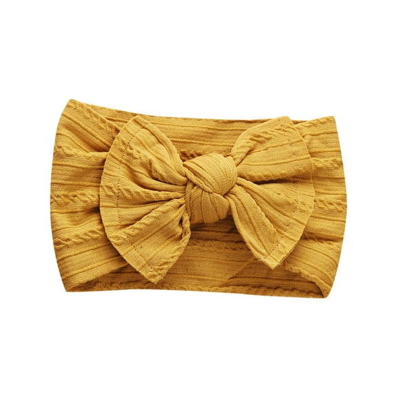 ZACPNCV Baby Headband Newborn Infant Toddler Nylon Hairbands Cute Soft Beanie Headwrap Hair Accessories Gold Free Size