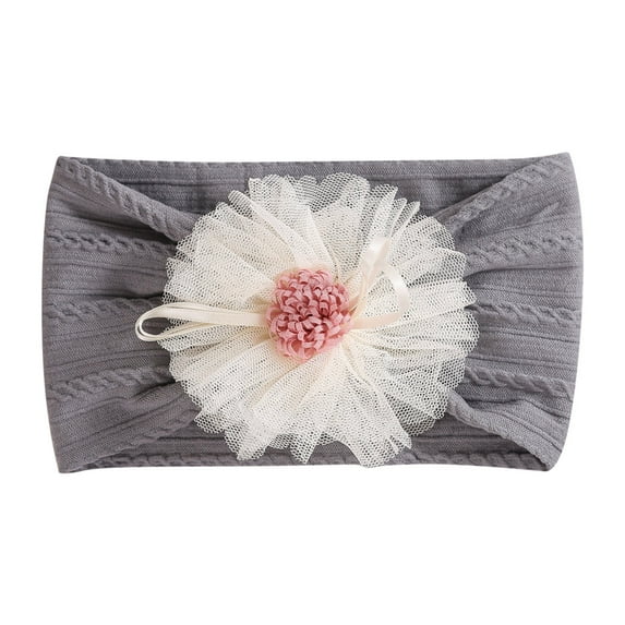 ZACPNCV Baby Headband Newborn Infant Toddler Nylon Hairbands Cute Soft Beanie Headwrap Hair Accessories Gray Free Size