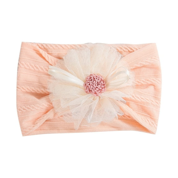 ZACPNCV Baby Headband Newborn Infant Toddler Nylon Hairbands Cute Soft Beanie Headwrap Hair Accessories Orange Free Size