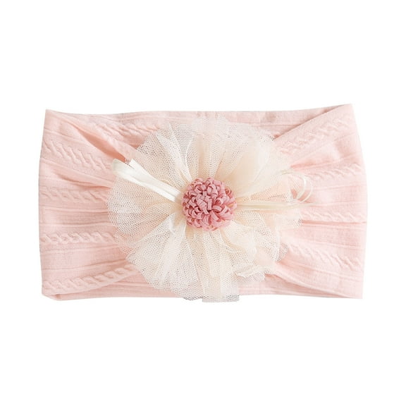ZACPNCV Baby Headband Newborn Infant Toddler Nylon Hairbands Cute Soft Beanie Headwrap Hair Accessories Pink Free Size