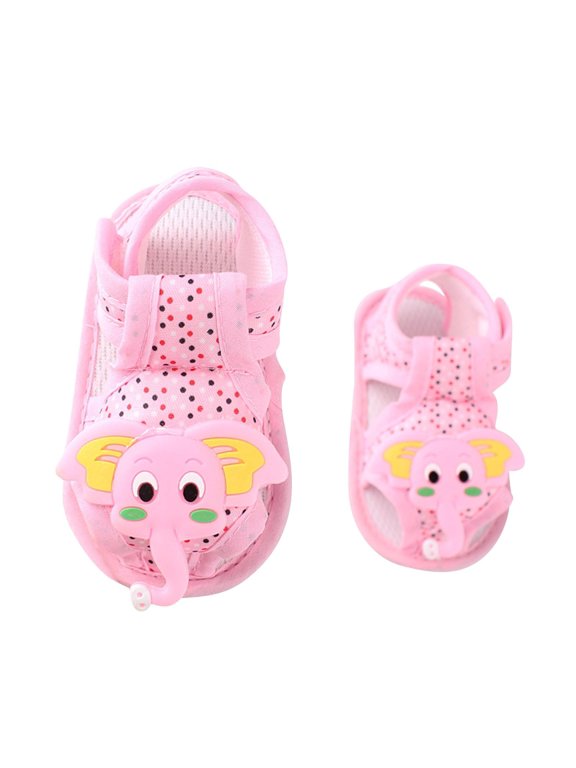 Baby Infant Boy Girl Sandals Newborn Non-Slip Soft Rubber Sole Sandals for Baby Boys Open-Toe Outdoor Casual Summer First Walkers Shoes Pink 12-18 Months