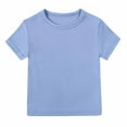thumbnail image 1 of ZACPNCV Baby Solid Color T Shirt Teens Kids Crewneck Loose Classic Sports Tees Boys Girls Soft Athletics Tops Blue 3-4 Years, 1 of 9