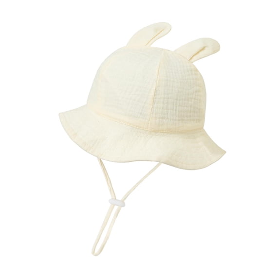 ZACPNCV Baby Sun Hat Toddler Girls Bucket Beach Hat Wide Brim UPF 50+ Adjuatable Travel Beach Beige Free Size