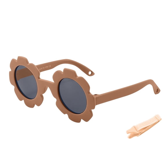 ZACPNCV Baby Sunflower Bendable Polarized Sunglasses with Strap Sunglasses Suitable for Boys and Girls 3-8 Years