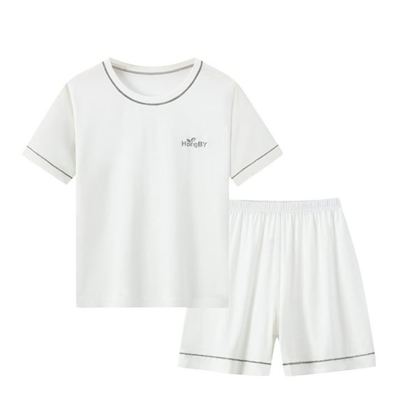 ZACPNCV Baby Toddler Boys Summer Outfits Cute Cartoon Animalss Graphic Short Sleeve Shirt Pull On Elastic Waist Soft Shorts Set White 5-6 Years