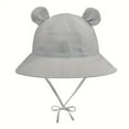 thumbnail image 1 of ZACPNCV Baby Toddler Infant Girls Bucket Sun Hats Bear Ear Hat Protection Beach UPF 50 and Toddler Wide Bucket Summer Hats Gray 12-24 Months, 1 of 1
