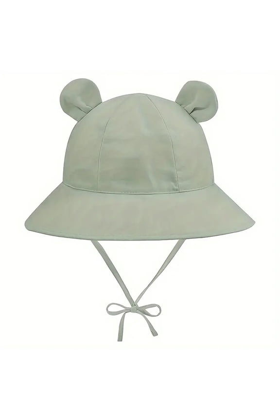 Baby Toddler Infant Girls Bucket Sun Hats Bear Ear Hat Protection Beach UPF 50+ Toddler Wide Bucket Summer Hats Green 12-24 Months