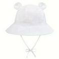 thumbnail image 1 of ZACPNCV Baby Toddler Infant Girls Bucket Sun Hats Bear Ear Hat Protection Beach UPF 50 and Toddler Wide Bucket Summer Hats White 3-6 Months, 1 of 1