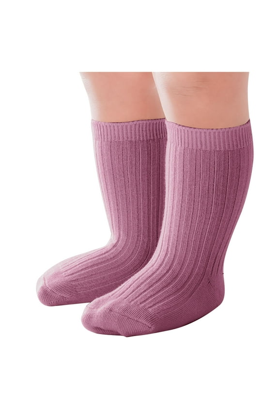 Baby Toddler Knee High Socks Girl Boy Tube Socks Born Infant Floor Crawling Long Socks Hot Pink 1-2 Years